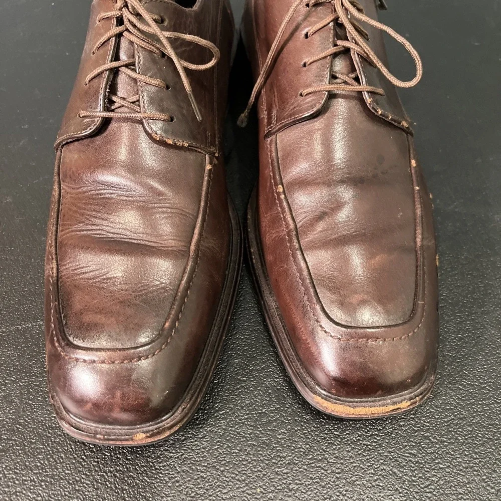 Cole Haan Oxford‎ Mens 11 Brown Waterproof Apron Toe Leather Dress Shoes Classic